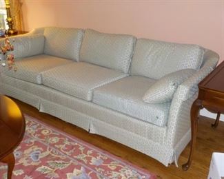 Sofa, blue on ivory