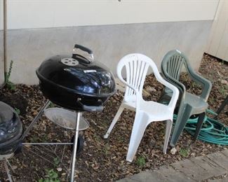 outdoor bbq abd plastic chairs