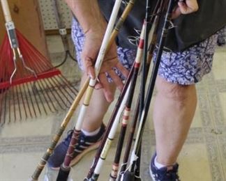 outdoor fishing poles