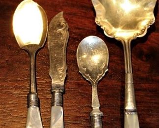silver MOP handled serving pieces