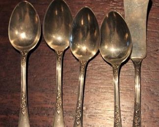 sterling spoons and butter knife