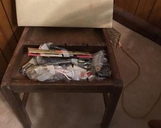 Sewing Chair with items in base