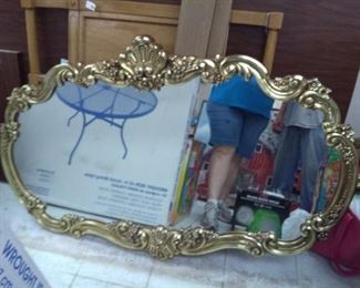 Gold Ornate Framed Rectangle Mirror Very Large and Heavy