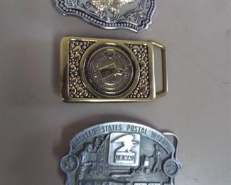 Lot of 3 Belt Buckles- USPS, Eagle