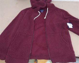 Arizona Jean Co. Burgundy Sherpa Lined Hooded Jacket Sz L