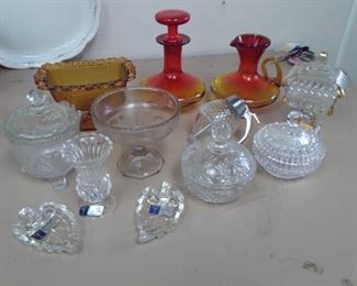 Trinket Boxes, Red/Yellow Carafe Set