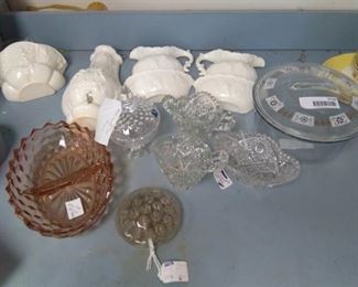 Glassbake, Flower Frog, Teacups/Saucers, State Plates