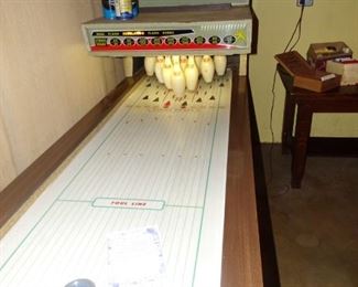 1950's United Mfg. Shuffle Bowling Game in working order $650. This item is available for pre-sale.  Serious inquiries may contact us at 331-717-6797