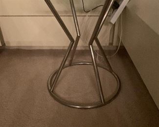 Chrome and glass end table