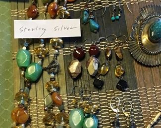 Lots of great looks and bold colored stones in the silver earring section