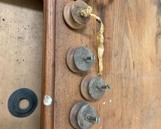 #4 old wood knob 3 drawer chest 29.5x16x32  $ 60.00