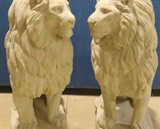 Pair of lion statues