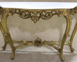 Marble top gilded console