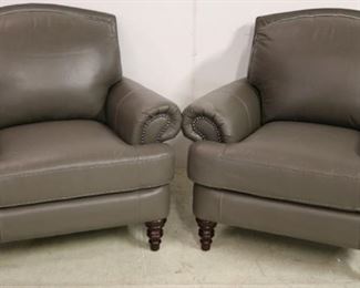 Pair Lazzaro grey arm chairs