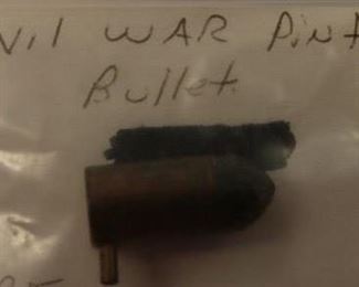 Civil war pinfire bullet