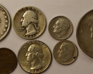 Misc silver coins and wheat pennies