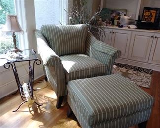 cute striped chair & ottoman