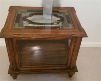 Beautiful Glass Cabinet with solid wood that opens $50