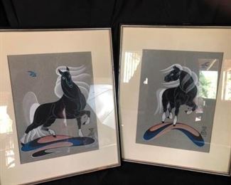 2 Original Horse Paintings by Adee