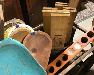 Dough bowls. cigar molds