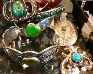 Lots of fabulous turquoise jewelry