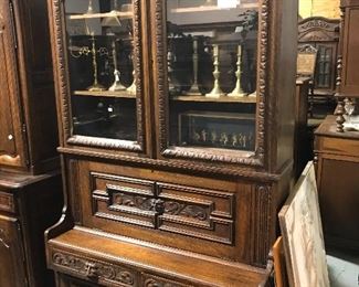 Fabulous carved desk/bookcase