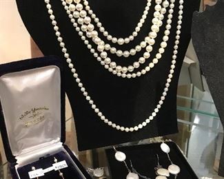 Many strands of pearls