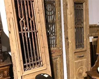 French doors with iron inserts