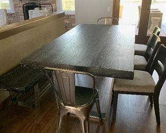 Kitchen table can seat up to 10.