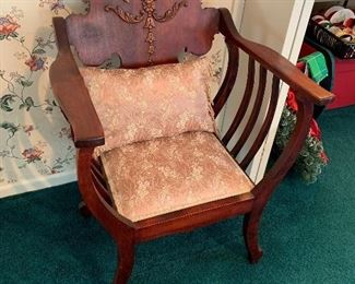 113- Antique Bishop's chair, over 100 years old