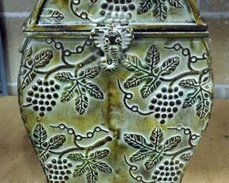 Two Metal Decorative Containers, 18" Tall x 11" Wide x 8" Deep And 12" Tall x 16" Wide x 9" Deep