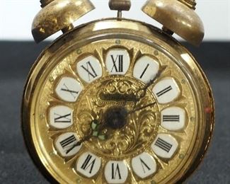 Linden Vintage Gold Toned Alarm Clock, Made In West Germany