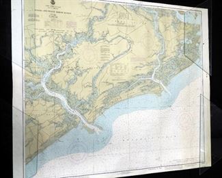 Three NOAA South Carolina Maps, Includes Stono & North Edisto Rivers. Charleston Harbor, And St. Helena Sound, And SC "Wildlife" Poster