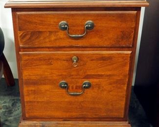 Lexington 2 Wood Side Cabinet With Single Top Drawer And Locking File Drawer, Includes Key, On Wheels, 24" H x 18.5" W x 20" D
