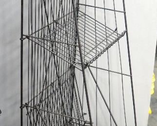 Collapsible Wire Display Racks With Four Shelves, Can be Level Or Angled, Qty 2, 48" Tall x 20" Wide Shelves Depth Range 7.5"-16" Deep, Qty 2