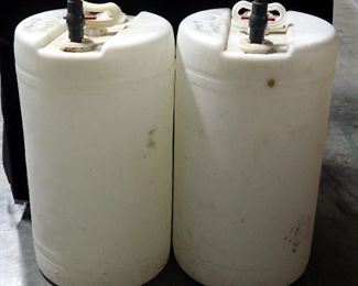 Pair Of 20gal Plastic Containers With Spigots And Handles, Qty 2