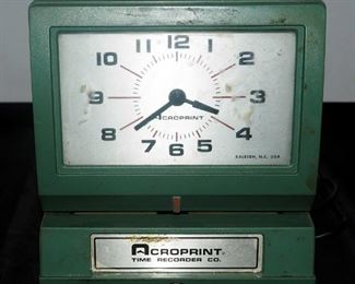 Acroprint Time Recorder Co. Time Clock, Model 125NR4, Powers On