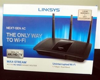 Linksys Max-Stream AC1750 MU-MIMO Gigabit Router Model EA7300, In Box With Cords And Manual