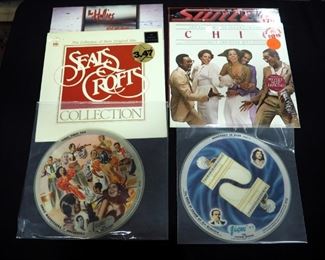 Sealed Vinyl LP Records (4), Seals & Crofts Collection, Chic's Greatest, Switch, The Hollies Promo LP and (2) Vintage Vogue Picture Discs For Display