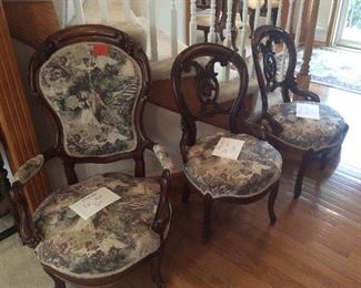 Antique parlor chairs.