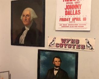 Vintage School President Portraits and Panther Hall presenting Willie Nelson poster (photo by BC)