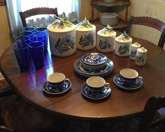 Vintage butterfly canister set