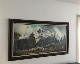 Mountain scene oil painting 
