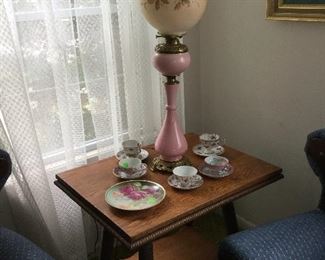 Antique parlor lamp