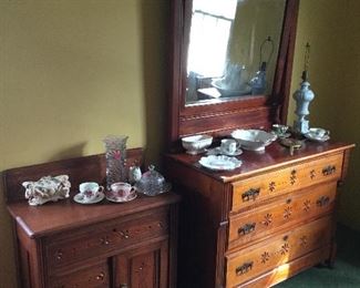 Antique Eastlake dresser and cabinet