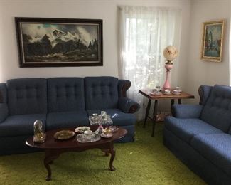Sofa, love seat and coffee table