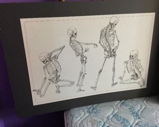 Skeleton in motion drawing