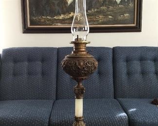 National Brass & Iron Works oil lamp