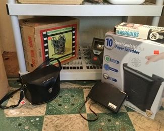 Richmond Aurora film projector. Polaroid land cameras.