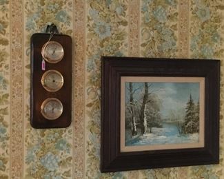 Weather station and oil painting